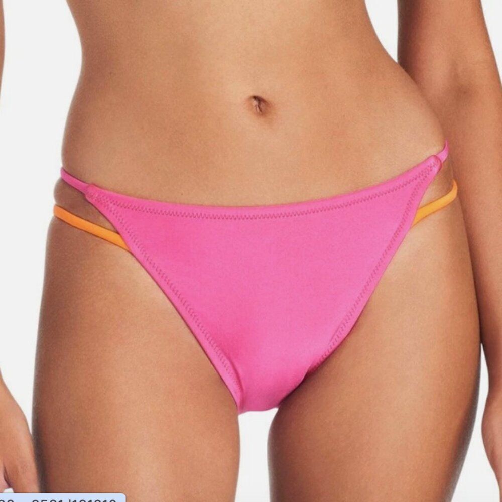 Sanctuary Women's Pink Strappy Hipster Bikini Bottoms Size XS